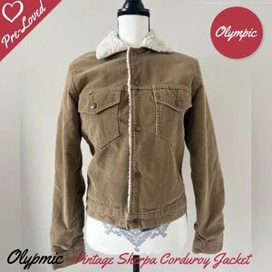 Vintage Olympics Made in Canada Sherpa Cordurpy